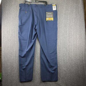 Haggar Premium Comfort Dress Pants Mens 44x32 Blue Classic Stretch Wrinkle Free